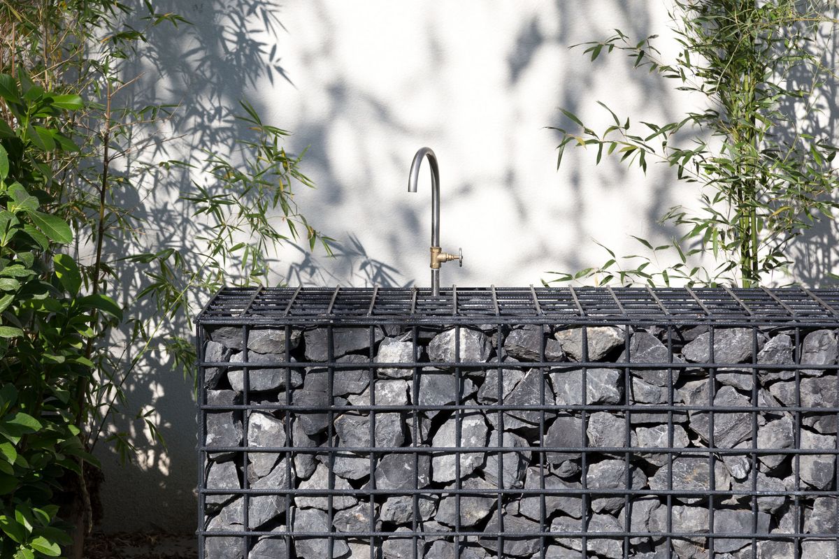 Gabion i bambus